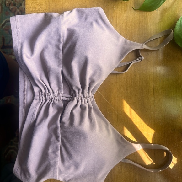 Athleta Cinch Longline Bra A-C Cup, S, Floral Mauve - Picture 2 of 5